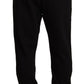 Regal Crown Print Sweatpants in Black