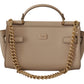 Elegant Beige Sicily Leather Shoulder Bag