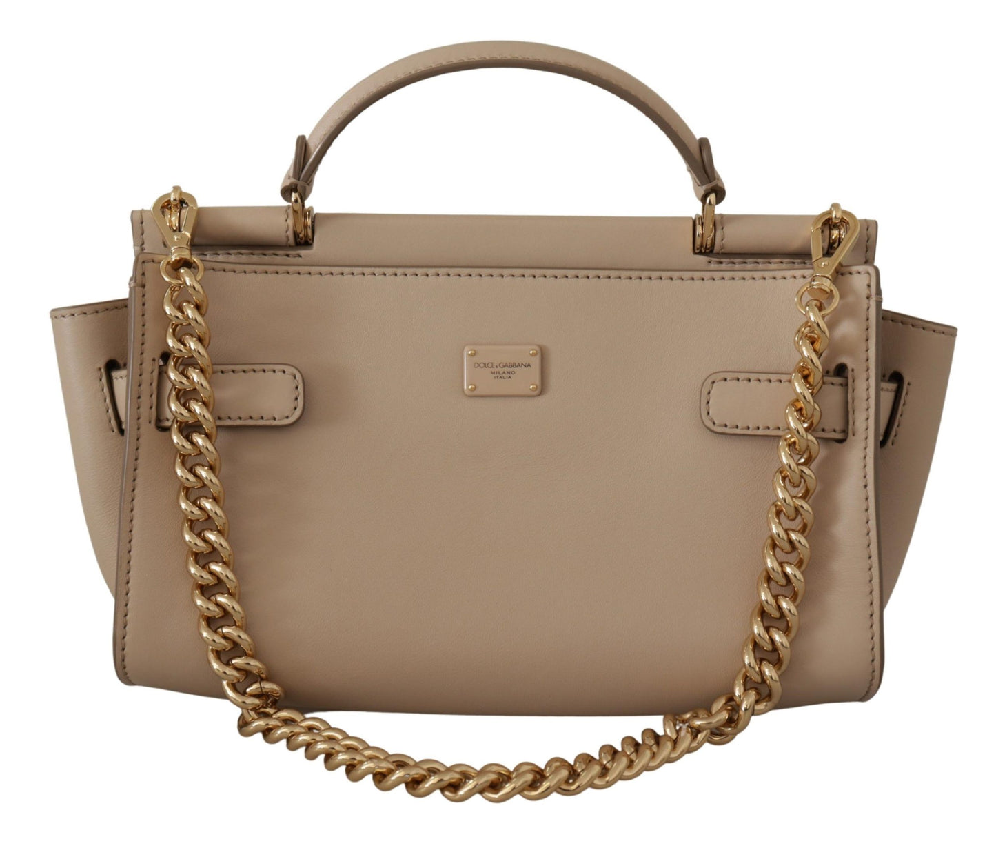 Elegant Beige Sicily Leather Shoulder Bag