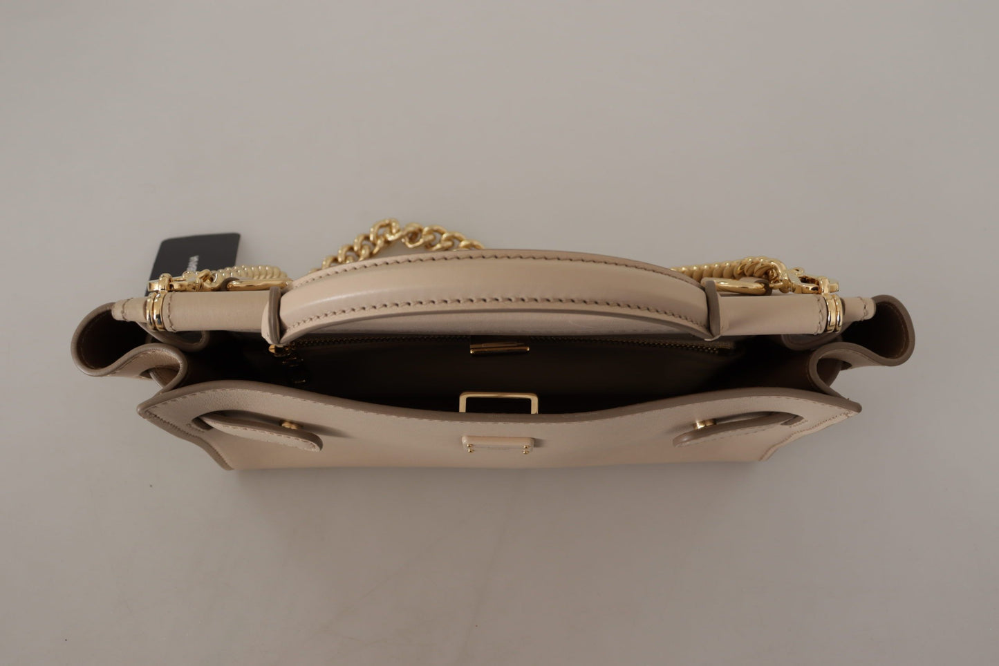 Elegant Beige Sicily Leather Shoulder Bag