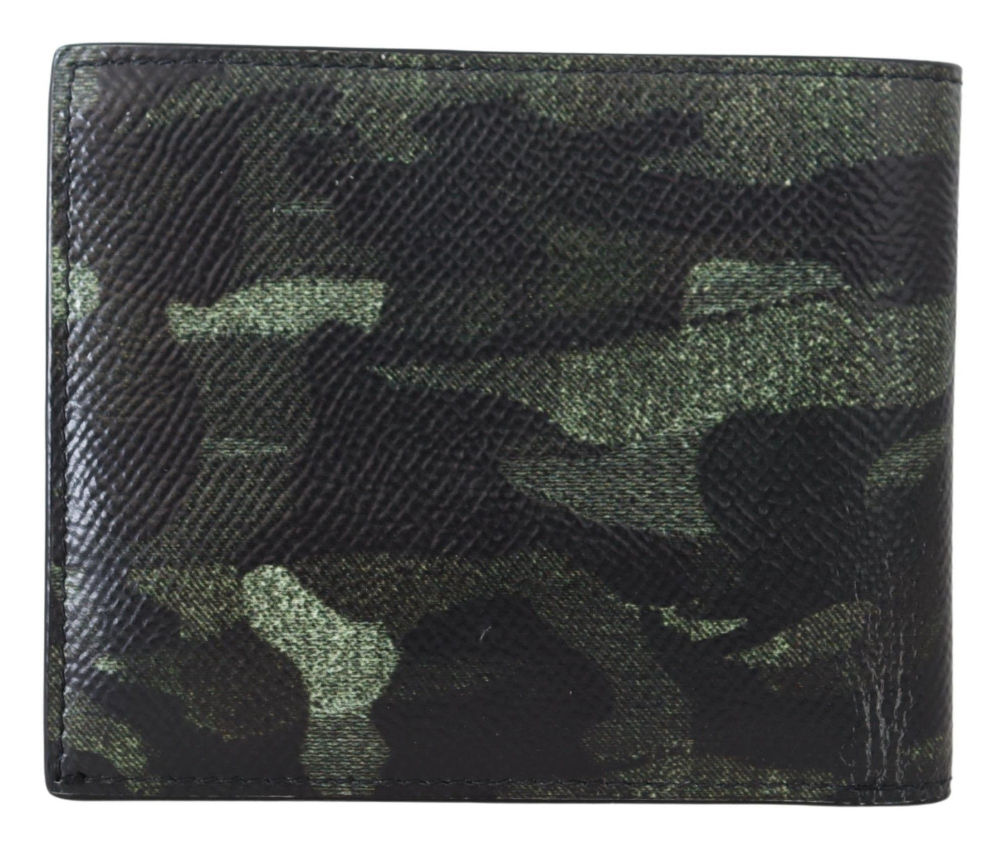 Camouflage Leather Bifold Wallet in Green