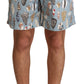 Elegant Seashell Print Swim Trunks