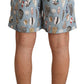 Elegant Seashell Print Swim Trunks
