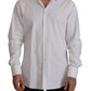 White Cotton Stretch Slim Fit GOLD Shirt