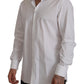 White Cotton Stretch Slim Fit GOLD Shirt