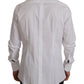 White Cotton Stretch Slim Fit GOLD Shirt