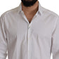 White Cotton Stretch Slim Fit GOLD Shirt