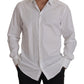 White Cotton Stretch Slim Fit GOLD Shirt