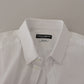 White Cotton Stretch Slim Fit GOLD Shirt