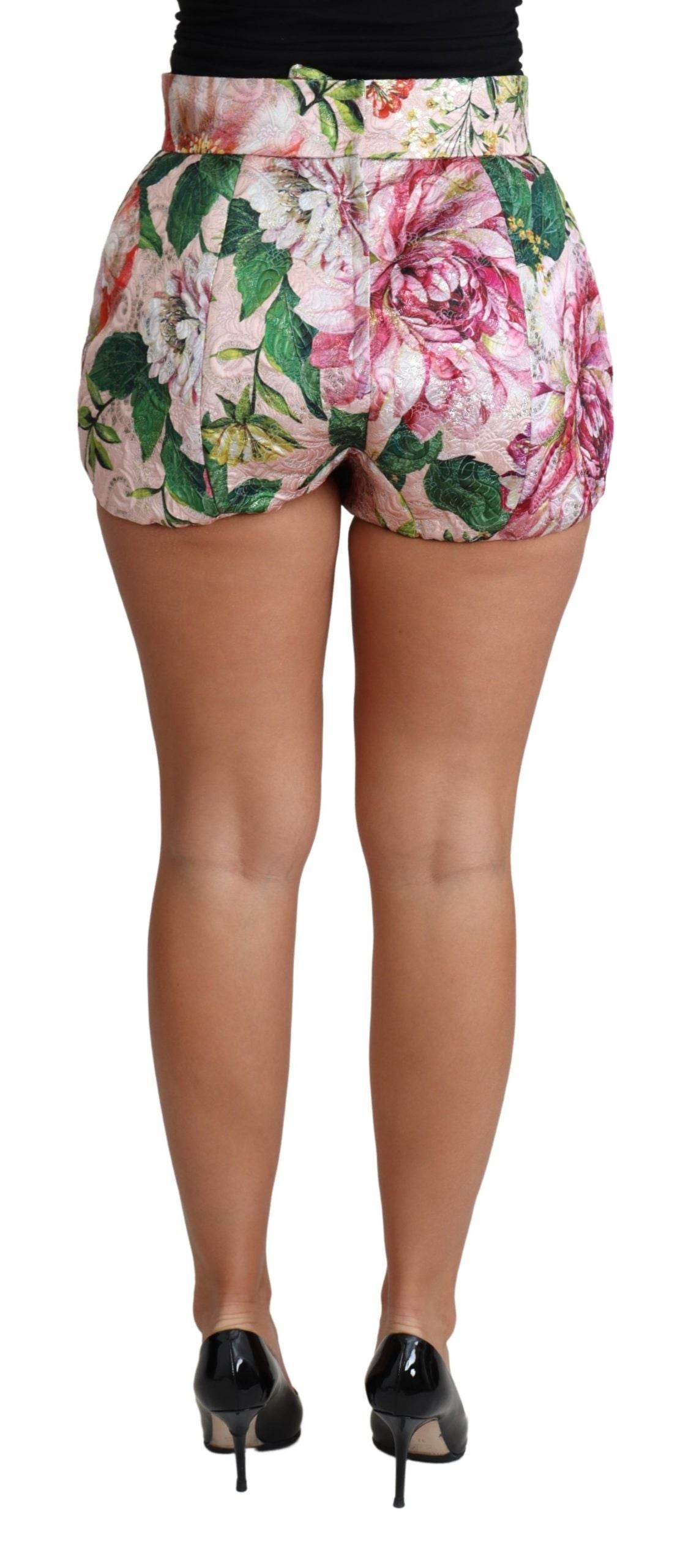 Pink Cotton Floral Print Hot Pants Short