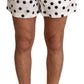 White Polka Dots Beachwear Shorts Swimwear