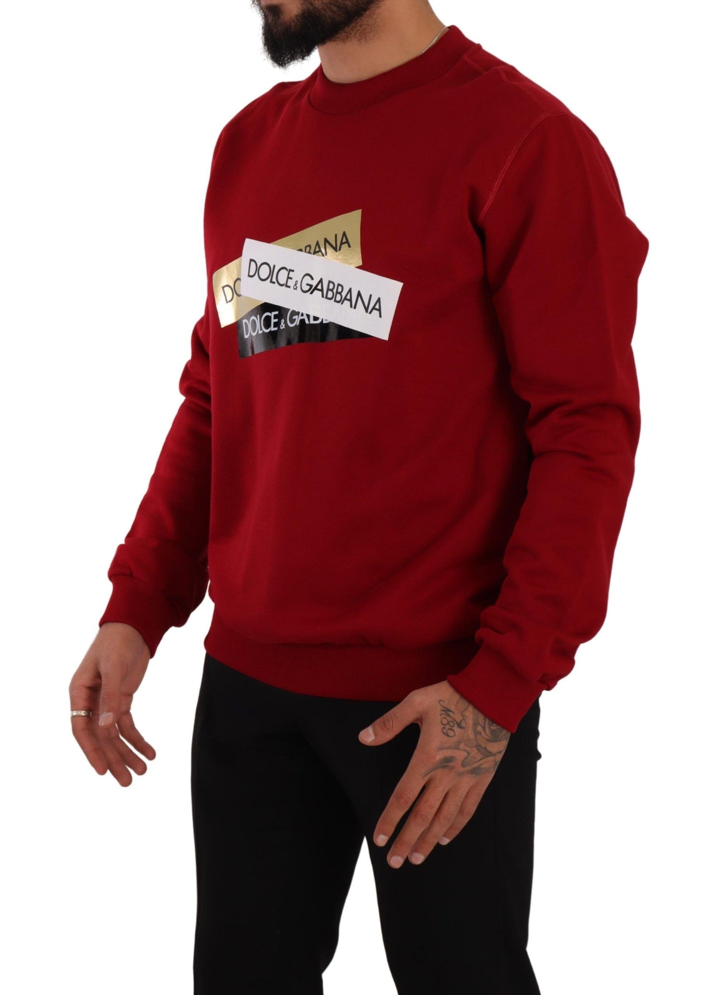 Elegant Red Crewneck Pullover Sweater