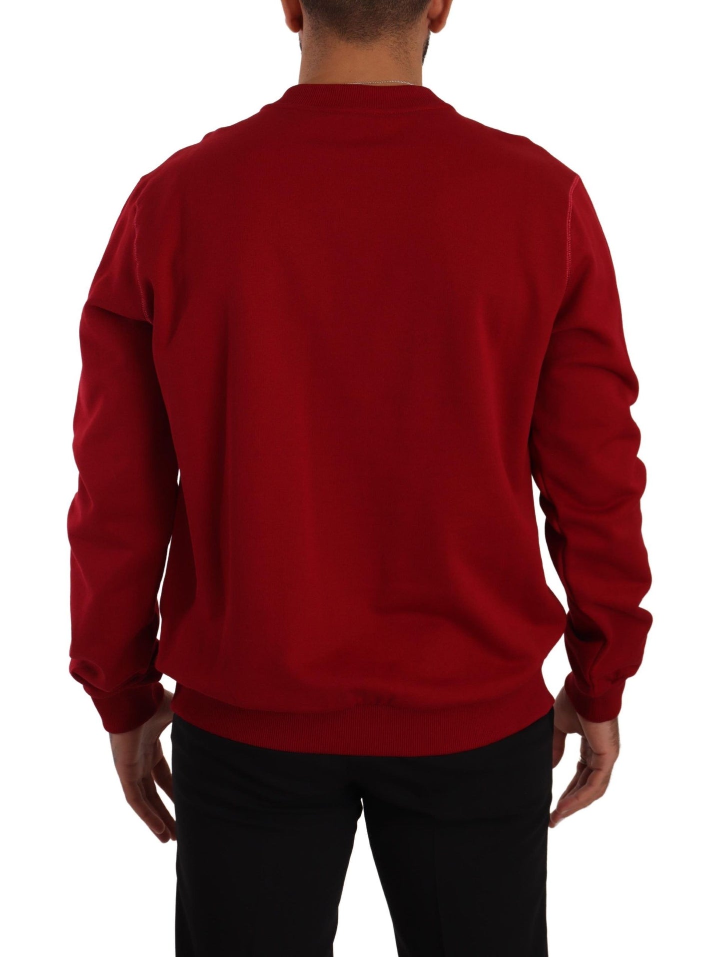 Elegant Red Crewneck Pullover Sweater