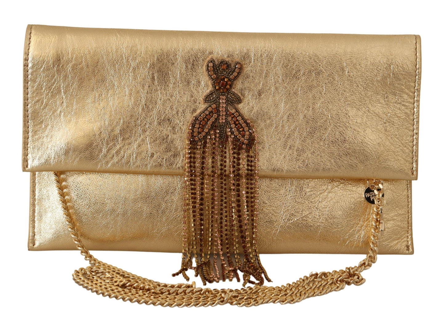 Gold-Toned Leather Crossbody Elegance