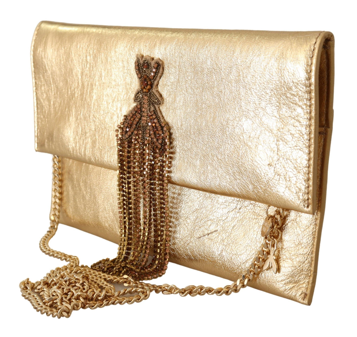 Gold-Toned Leather Crossbody Elegance