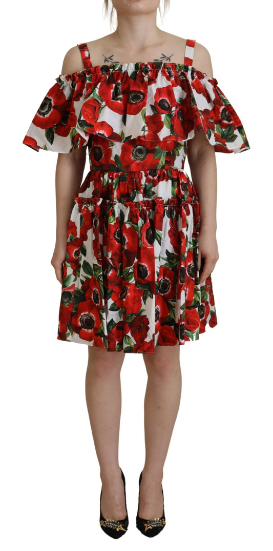 Chic Floral A-Line Cotton Dress