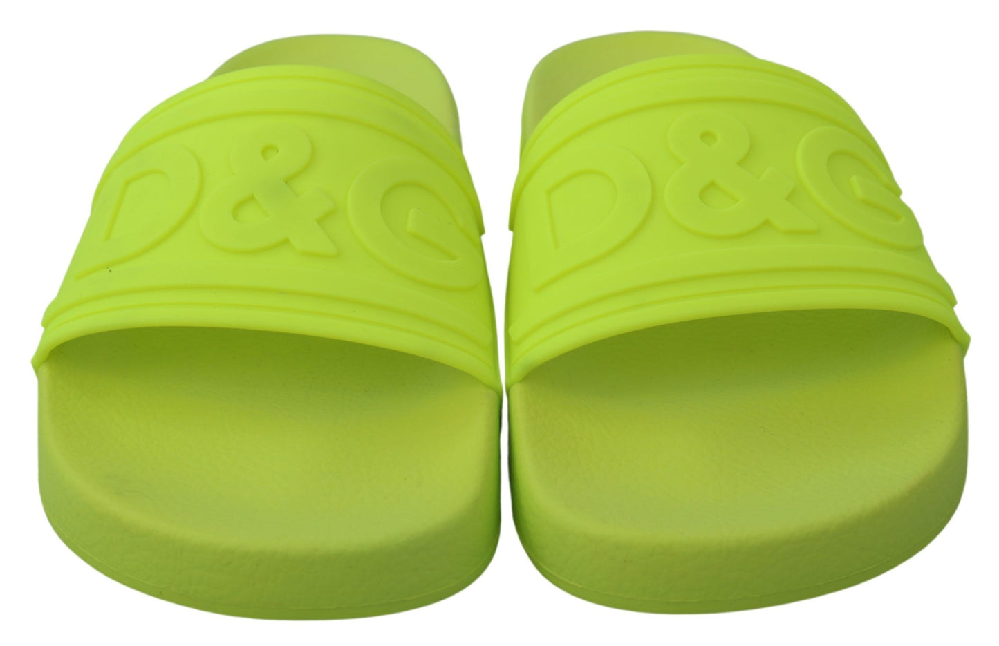 Chic Green Rubber Monogram Slides