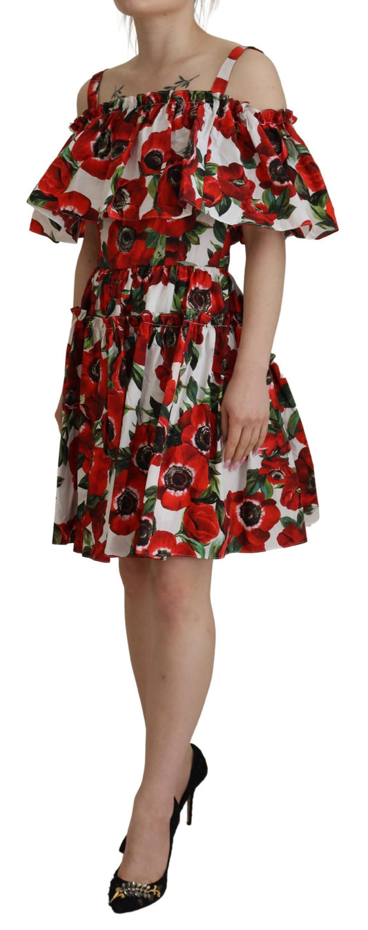 Chic Floral A-Line Cotton Dress