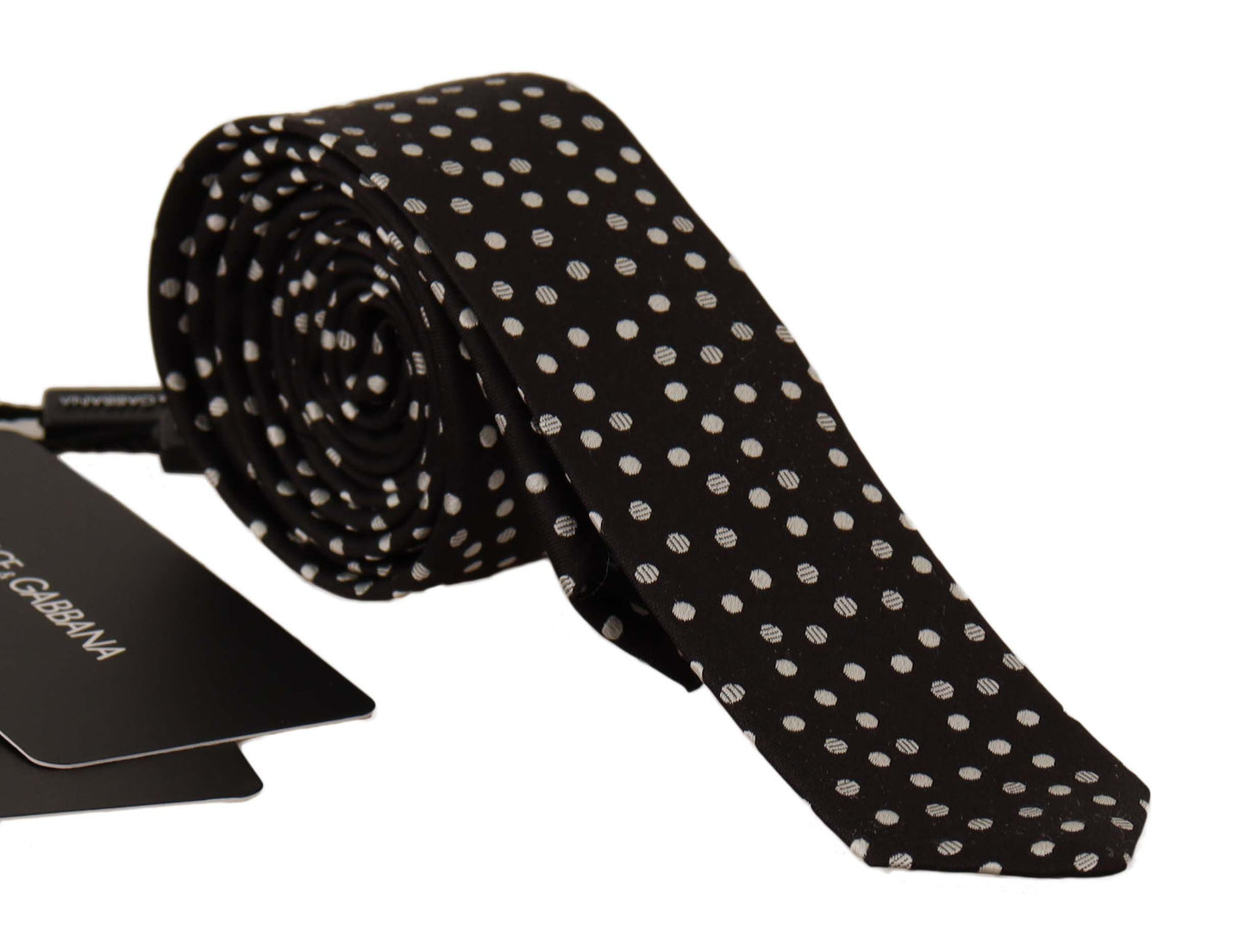 Elegant Black Polka Dot Tie