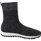 Elegant Knitted Lurex Sneakers in Black and Silver