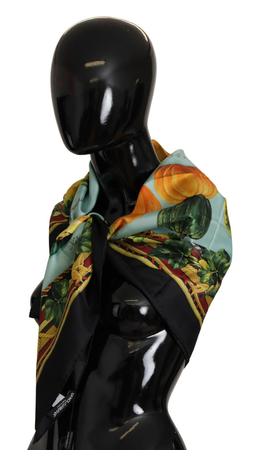 Exquisite Silk Foulard with Vibrant Print