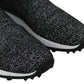 Elegant Knitted Lurex Sneakers in Black and Silver