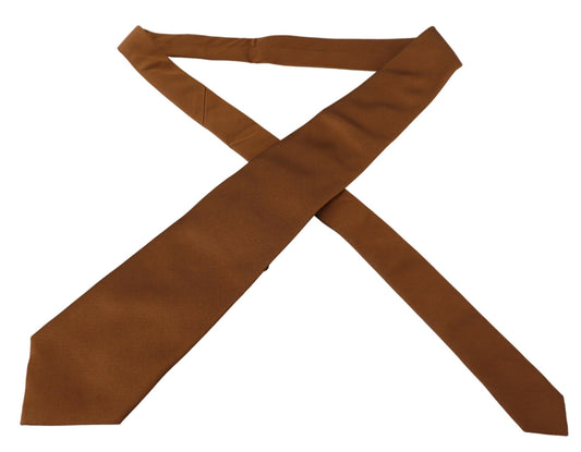 Elegant Brown Silk Men's Tie