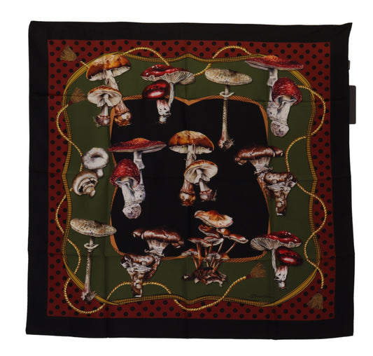 Elegant Mushroom Print Silk Scarf