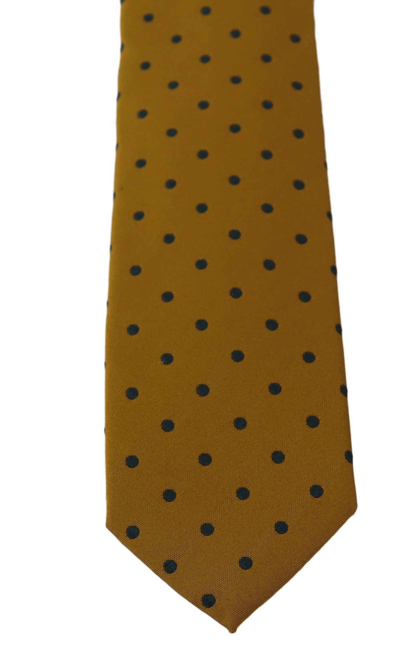 Elegant Yellow Polka Dot Silk Tie