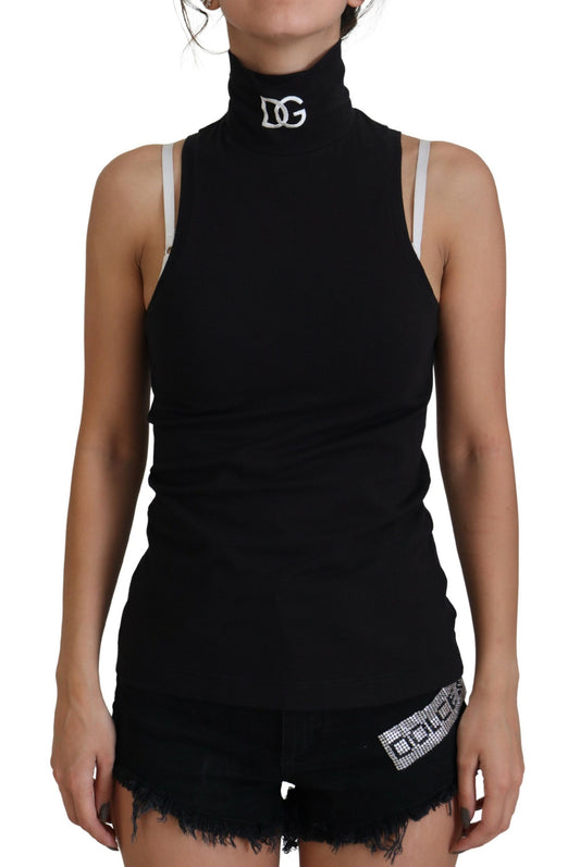 Sleek Black Sleeveless Cotton Tank