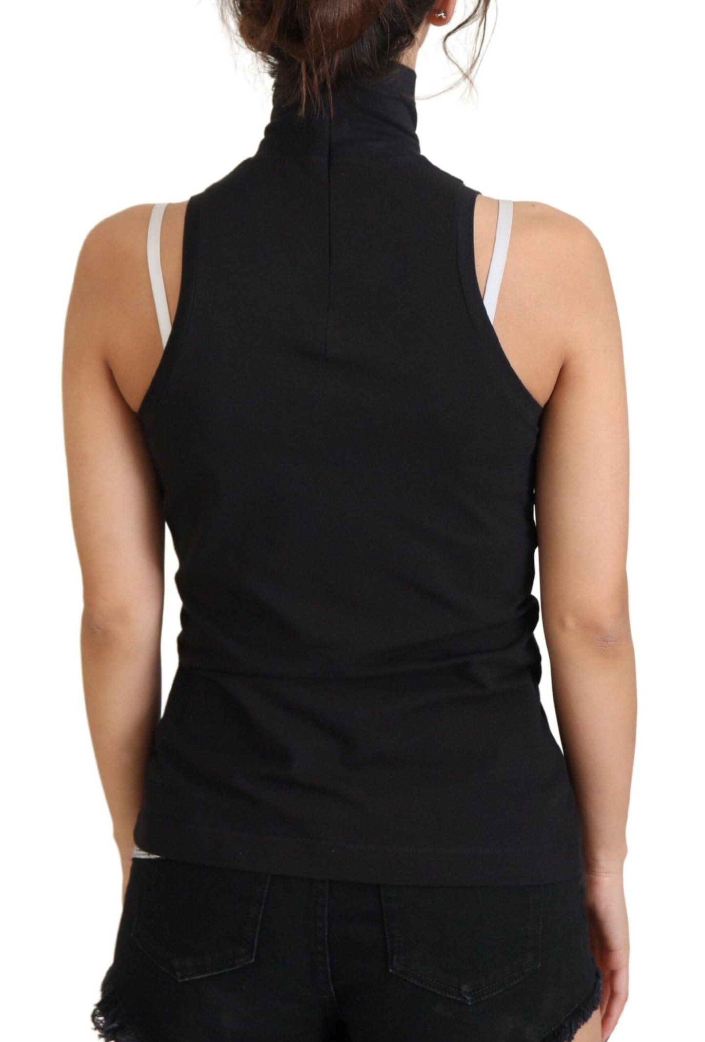 Sleek Black Sleeveless Cotton Tank