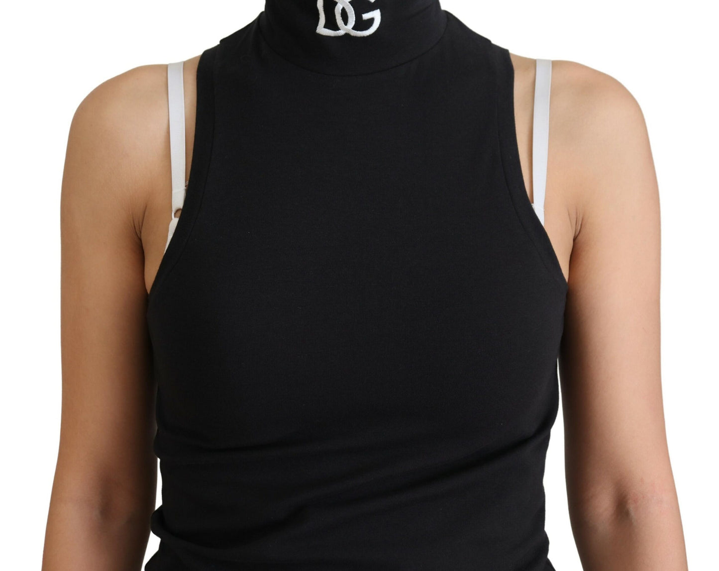 Sleek Black Sleeveless Cotton Tank