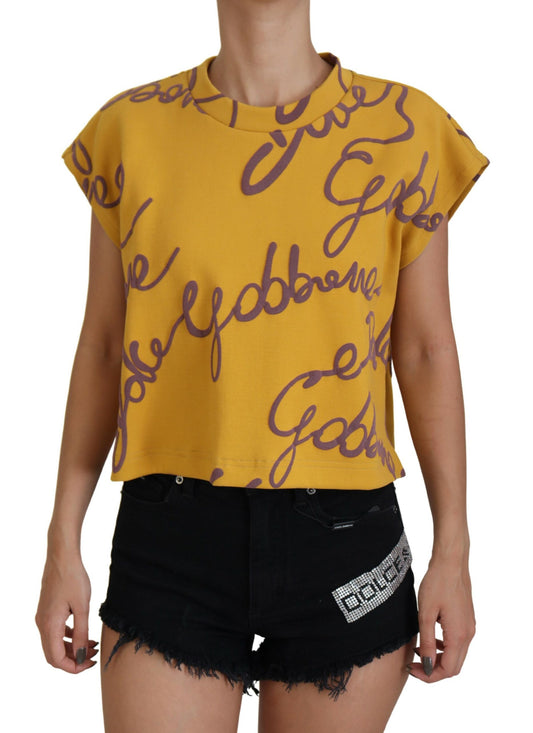 Chic Cropped DG Logo Cap Sleeves Blouse