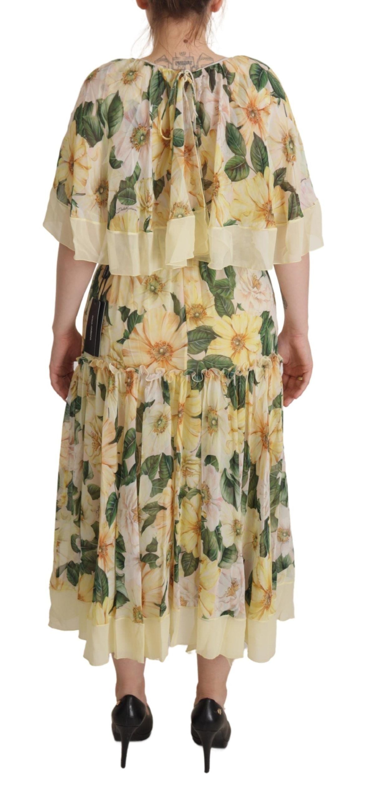 Elegant Floral Silk Maxi Dress