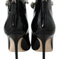 Elegant Black Patent Heeled Boots