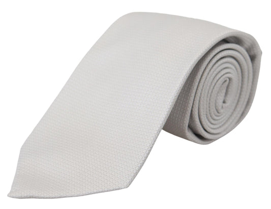 Elegant Off White Silk Tie