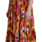 Elegant Floral Midi Cotton Dress
