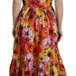 Elegant Floral Midi Cotton Dress