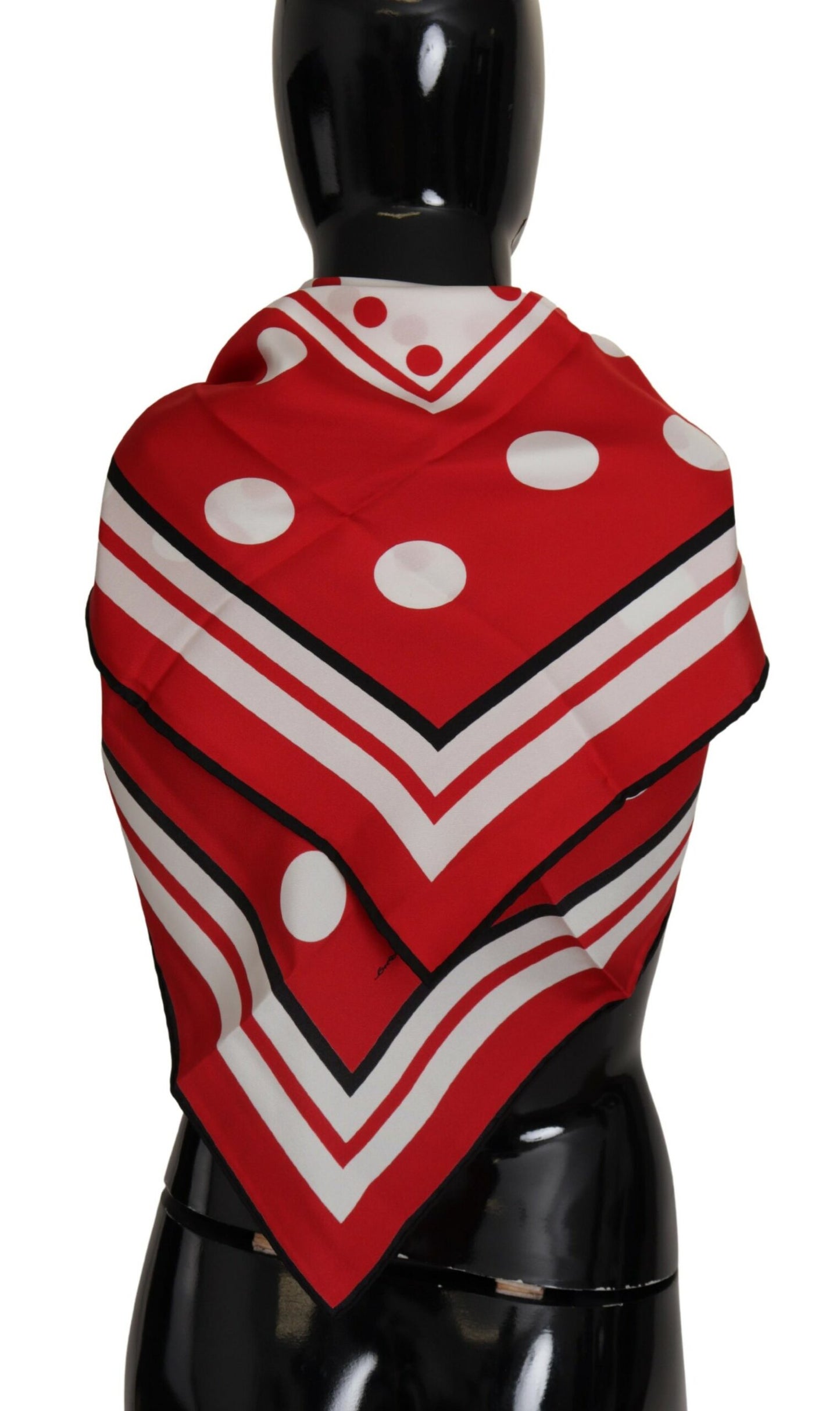 Elegant Polka Dot Silk Square Scarf