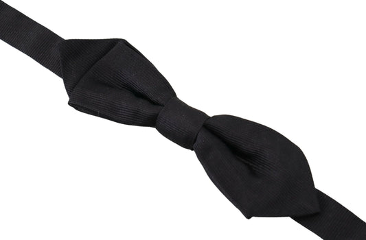 Elegant Black Silk Bow Tie