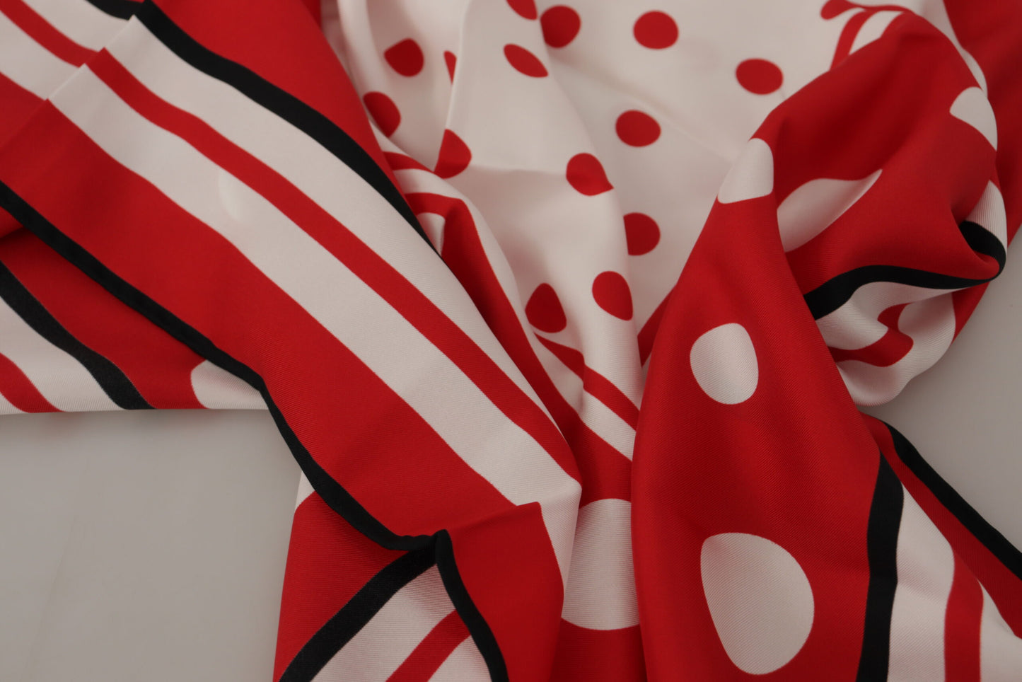 Elegant Polka Dot Silk Square Scarf