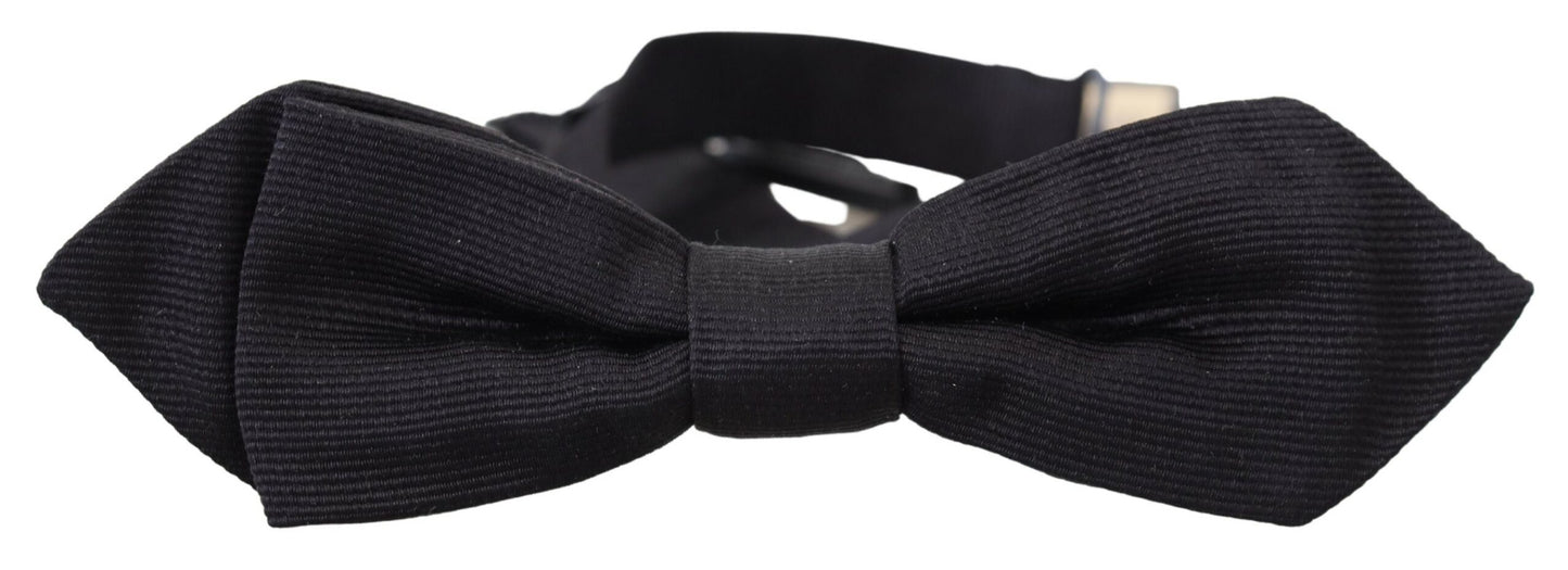 Elegant Black Silk Bow Tie