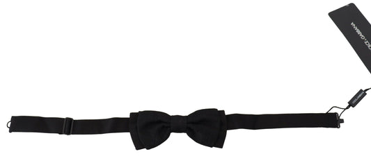 Elegant Black Silk Bow Tie