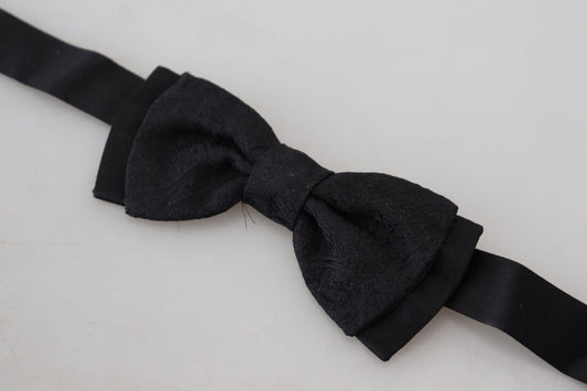 Elegant Black Silk Bow Tie