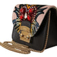 Elegant Crystal Embellished Leather Shoulder Bag