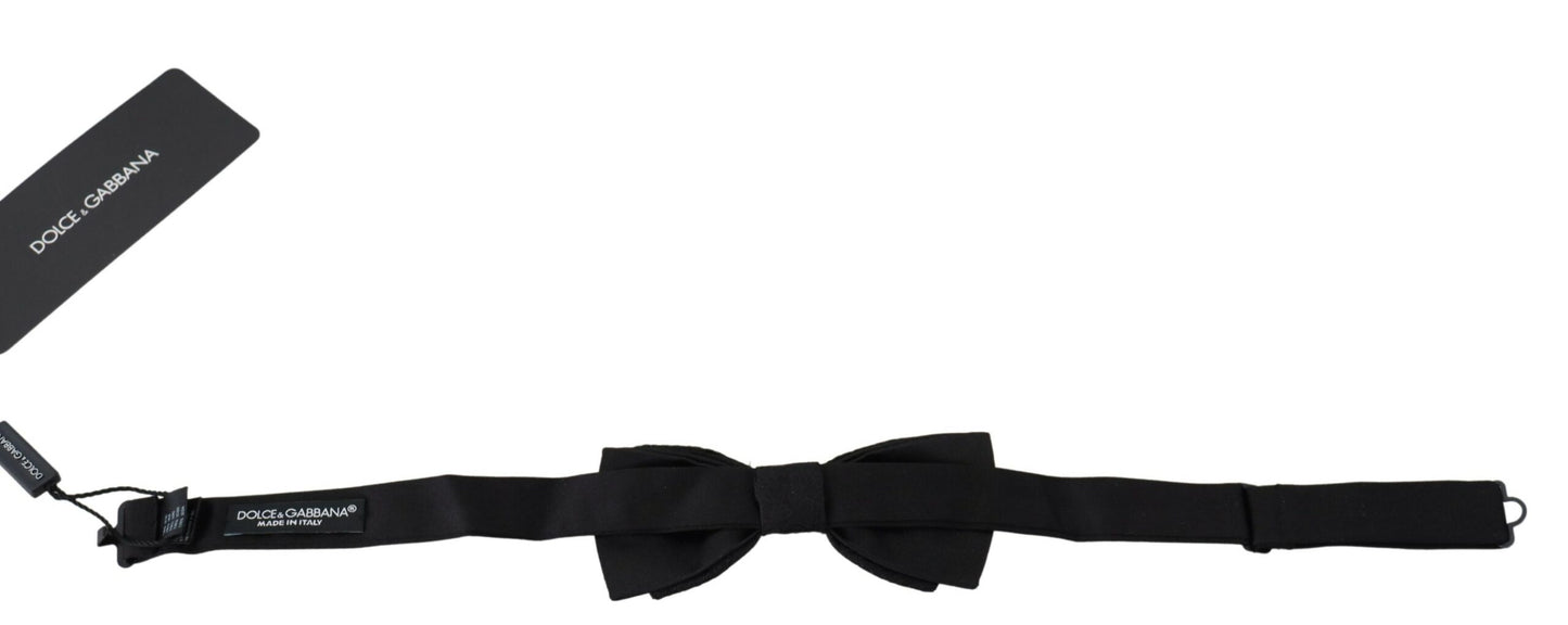 Elegant Black Silk Bow Tie