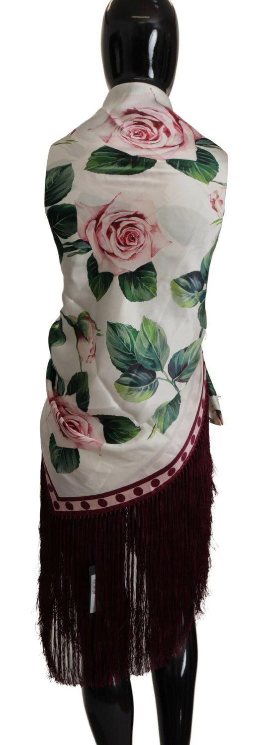 Tropical Rose Silk-Blend Square Scarf