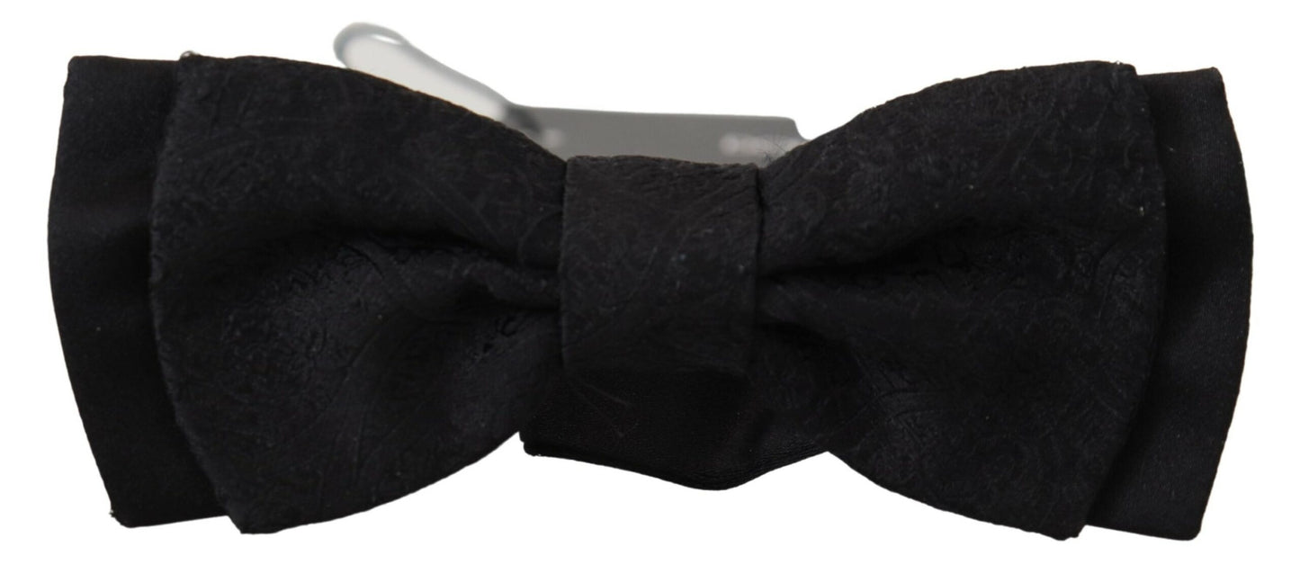 Elegant Black Silk Bow Tie