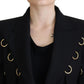Black Long Sleeves Single Breasted Jacket