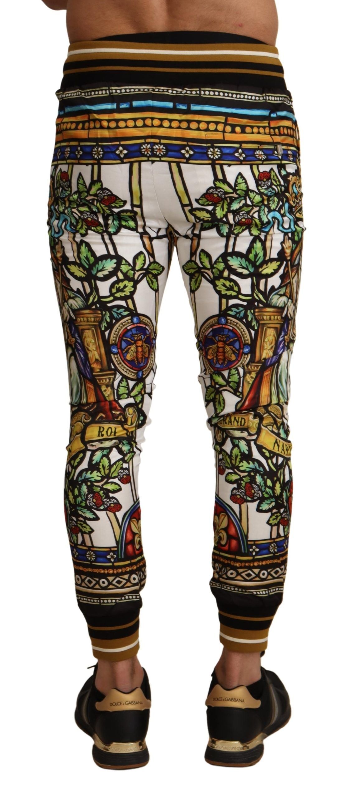 Elegant Multicolor Napoleone Print Sweatpants